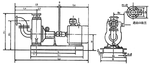 CYZ系列自吸式离心泵安装尺寸图