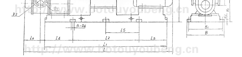 LC型高粘度罗茨油泵安装尺寸图